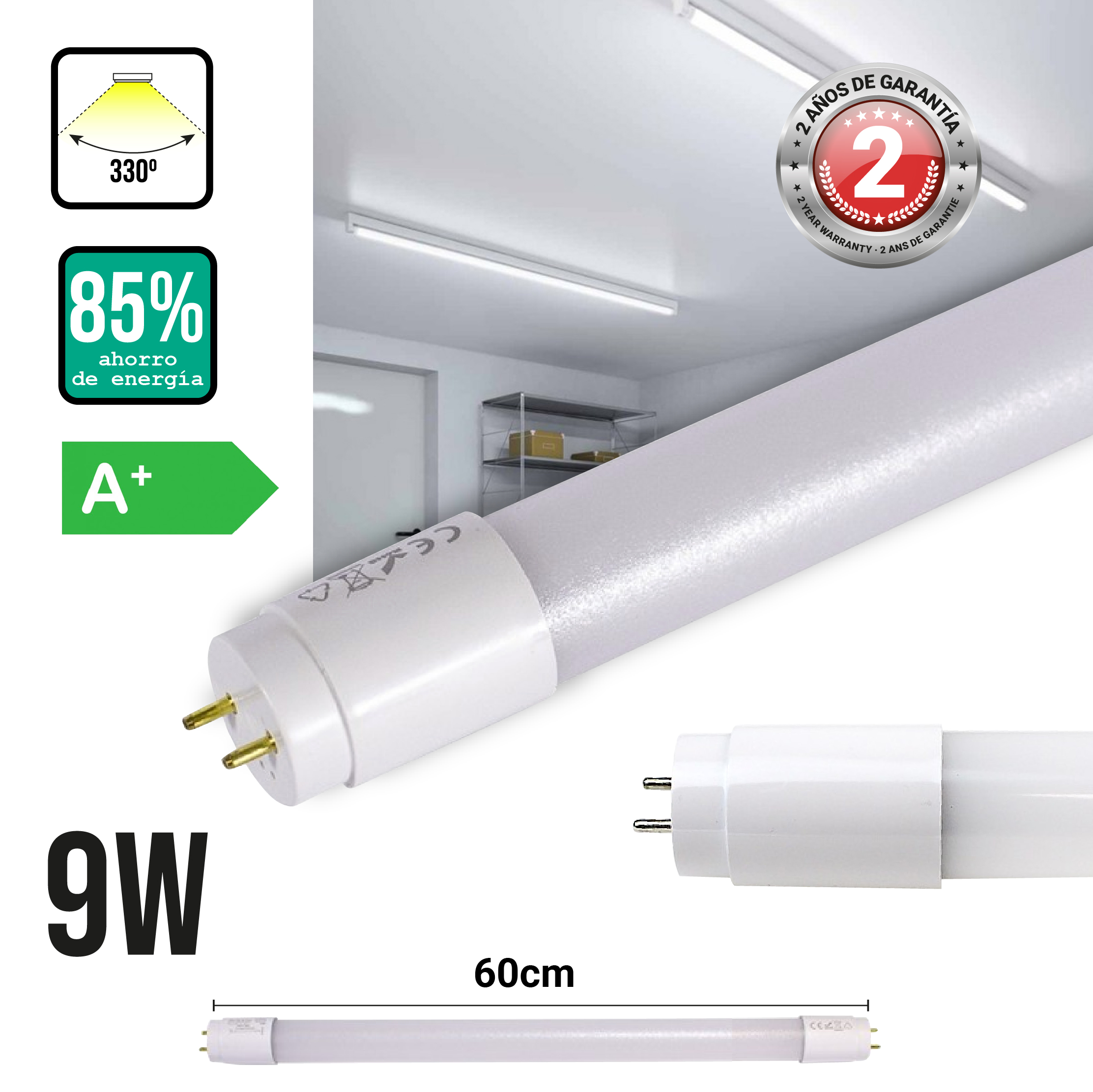 Acheter tube néon LED T8 9W 60cm